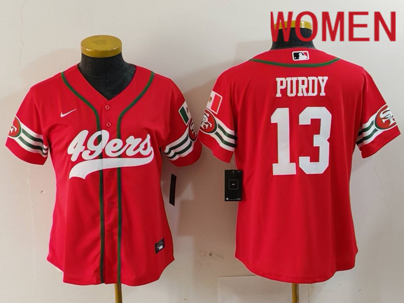 Women San Francisco 49ers 13 Purdy Red Mexican Joint Name 2024 Nike Limited NFL Jersey style 1